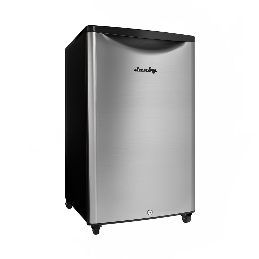 Danby DAR044A6BSLDBO 4.4 cu ft Undercounter Outdoor Refrigerator w/ Solid Door - Black/Stainless, 115v