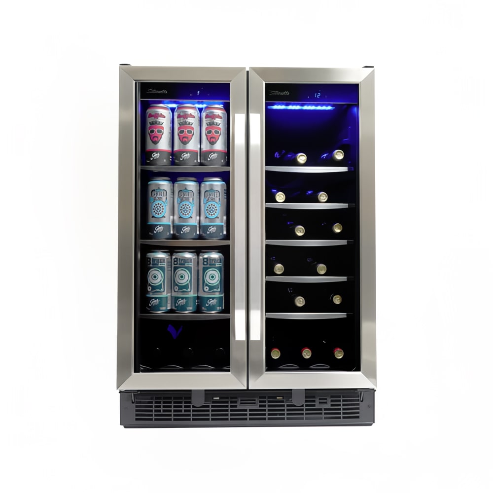 Danby SBC051D1BSS 24" Two Section Wine Cooler w/ (2) Zones - 60 Can, 27 Bottle Capacity, 115v