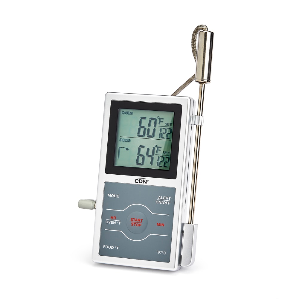 CDN Digital Dual-Sensing Thermometer w/ 6 3/4" Stem, 32 to 572°F, Silver (DSP1-S)