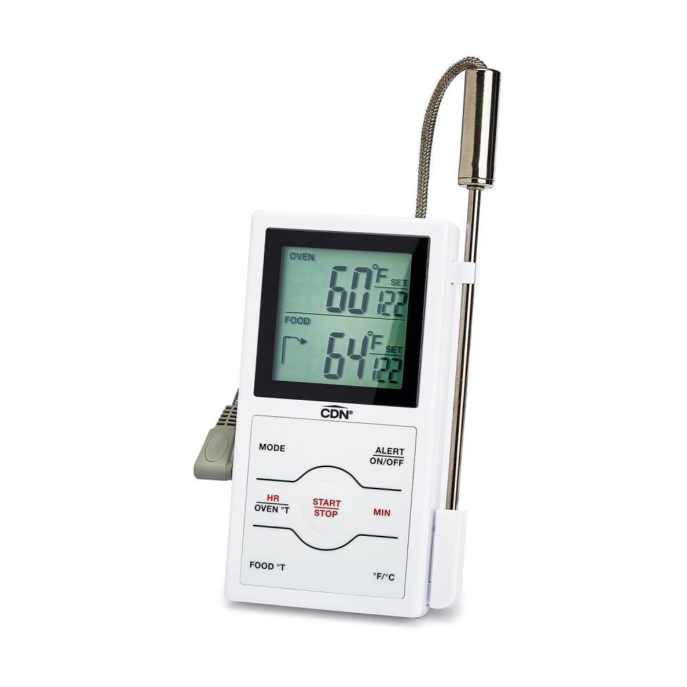 CDN Digital Dual-Sensing Thermometer w/ 6 3/4" Stem, 32 to 572°F, White (DSP1-W)