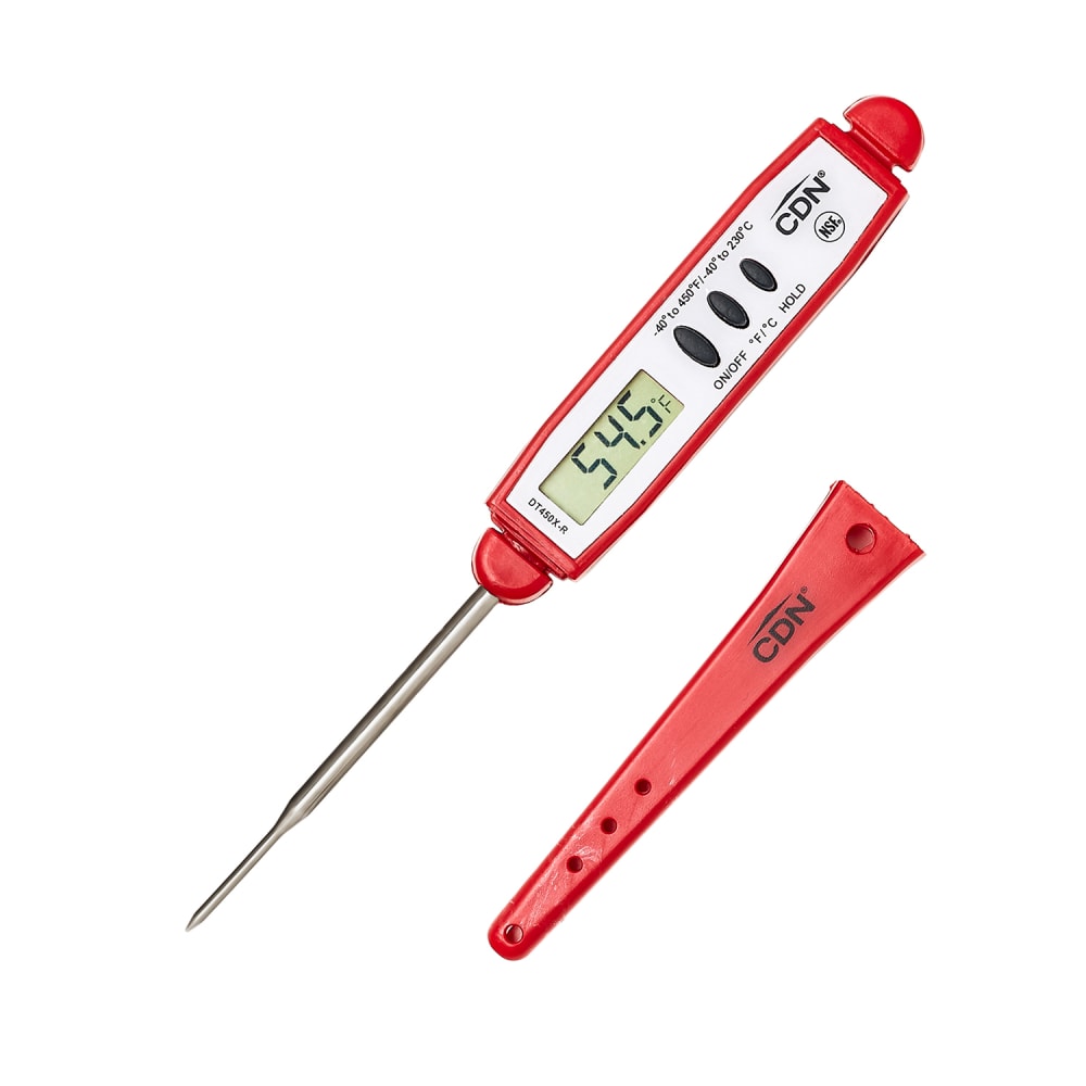 CDN Digital Pocket Thermometer w/ 2 3/4" Stem, -40 to 450°F, Red (DT450X-R)