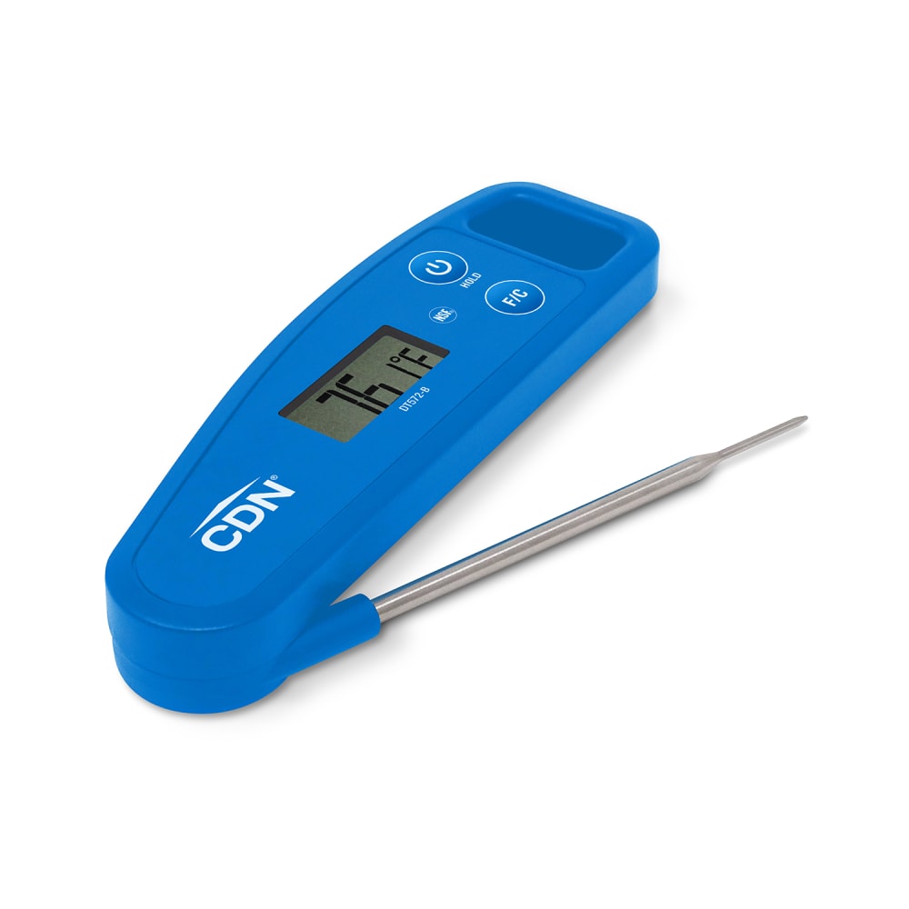 CDN Folding Digital Thermometer w/ 3 3/8" Stem, -58 to 572°F, Blue (DT572-B)