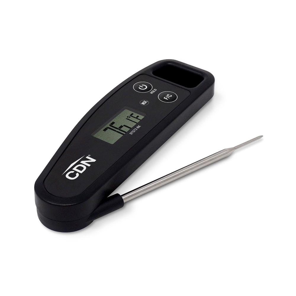 CDN Folding Digital Thermometer w/ 3 3/8" Stem, -58 to 572°F, Black (DT572-BK)