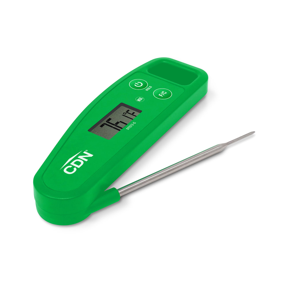 CDN Folding Digital Thermometer w/ 3 3/8" Stem, -58 to 572°F, Green (DT572-G)