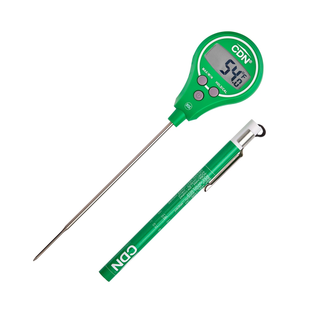 CDN Digital Pocket Thermometer w/ 4 3/10" Stem, -40 to 572°F, Green (DTL572-G)