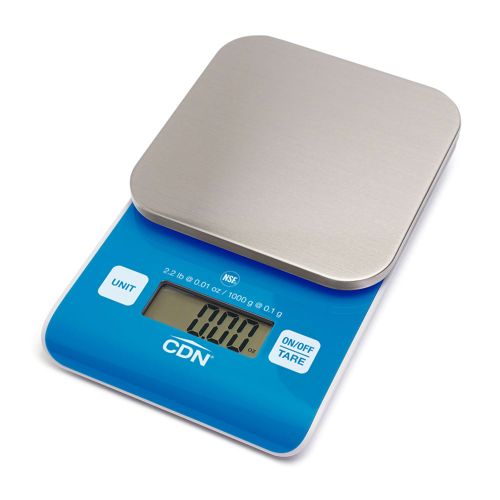 CDN 2 1/5 lb Digital Precision Scale w/ Removable Platform - 4 9/20" x 4 9/20", Blue (SD0202-B)
