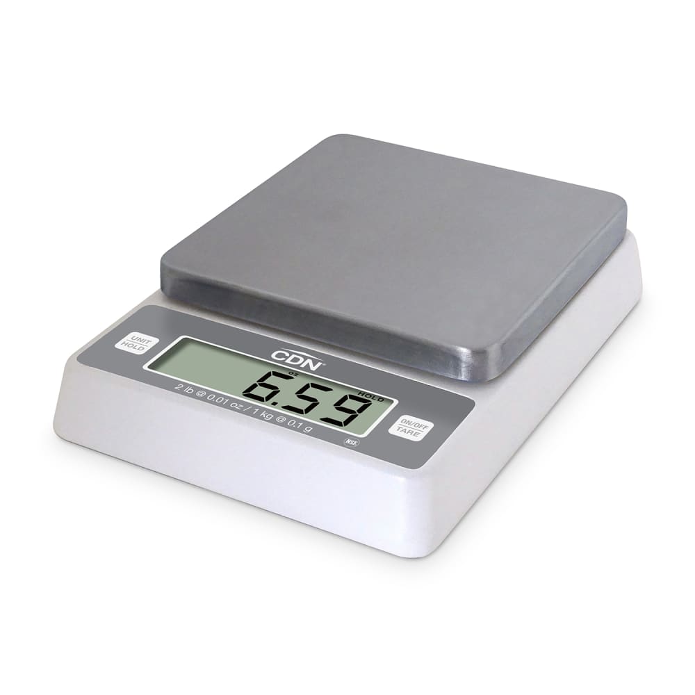 CDN 2 1/5 lb Digital Precision Scale w/ Removable Platform - 5 7/25 x 5 7/25, White (SD0204)