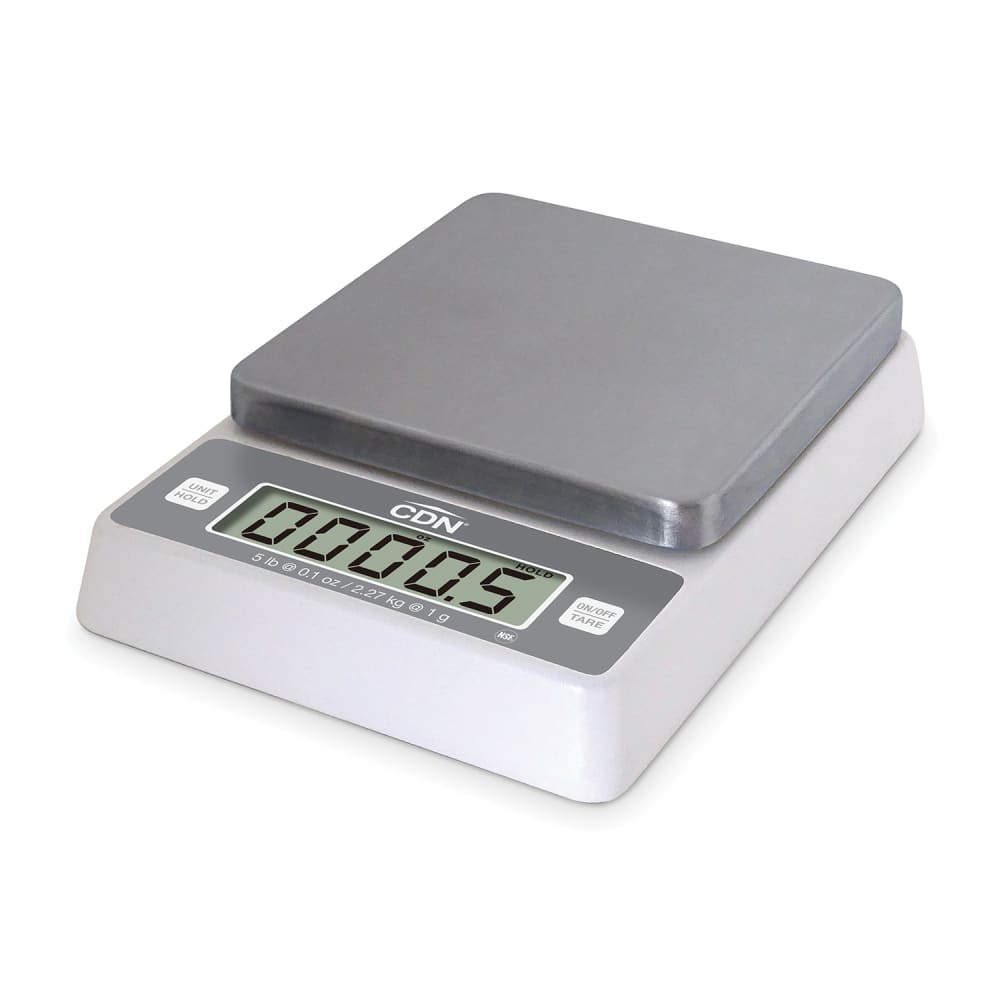 CDN 5 lb Digital Portion Control Scale w/ Removable Platform - 5 3/8 x 5 3/8, White (SD0502)