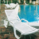 Grosfillex 44031004 Bahia Outdoor Stackable Chaise w/ Adjustable Back - Resin, White thumbnail 7