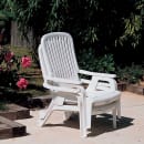 Grosfillex 47658004 Bahia Outdoor Stackable Armchair w/ Pull Out Footrest - Resin, White thumbnail 4