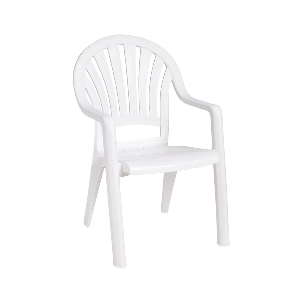 Grosfillex 49092004 Pacific Outdoor Stackable Armchair - Resin, White