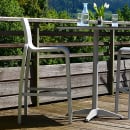 Grosfillex US300288 42 7/10" Sunset Barstool w/ Gray Fabric Back & Seat - Aluminum, Black thumbnail 3