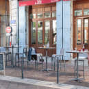 Grosfillex US300289 42 7/10" Sunset Barstool w/ Gray Fabric Back & Seat - Aluminum, Gray thumbnail 2