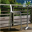 Grosfillex US300289 42 7/10" Sunset Barstool w/ Gray Fabric Back & Seat - Aluminum, Gray thumbnail 3