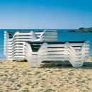 Grosfillex US404006 Marina Outdoor Chaise w/ Adjustable Back - Blue Fabric w/ White Resin Frame thumbnail 2