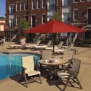 Grosfillex US414137 Marina Outdoor Chaise w/ Adjustable Back - Khaki Fabric w/ Bronze Resin Frame thumbnail 3