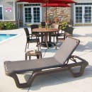 Grosfillex US515137 Marina Outdoor Chaise w/ Adjustable Back - Brown Fabric w/ Bronze Resin Frame thumbnail 2