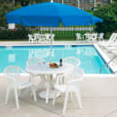 Grosfillex US526704 46" Round Ibiza Outdoor Table w/ Umbrella Hole - Resin, White thumbnail 2