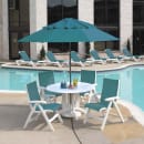 Grosfillex UT094004 Jamaica Beach Outdoor Folding Sling Chair - Turquoise Fabric w/ White Frame thumbnail 2