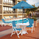 Grosfillex UT096004 Jamaica Beach Outdoor Folding Sling Chair - Sky Blue Fabric w/ White Frame thumbnail 2