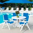 Grosfillex UT097004 Jamaica Beach Outdoor Folding Sling Chair - Blue Fabric w/ White Frame thumbnail 3