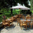 Grosfillex UT385008 Rectangular Atlanta Outdoor Table w/ Umbrella Hole - 48" x 32", Melamine, Teakwood thumbnail 3