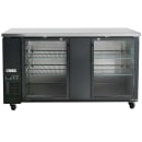 MoTak MBB-2D-70-G-X 69 1/8" Bar Refrigerator - 2 Swinging Glass Doors, Black, 115v thumbnail 3