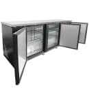 MoTak MBB-3D-90-X 90 3/8" Bar Refrigerator - 3 Swinging Solid Doors, Black, 115v thumbnail 2