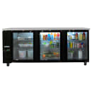 MoTak MBB-3D-90-G-X 90 3/8" Bar Refrigerator - 3 Swinging Glass Doors, Black, 115v thumbnail 2