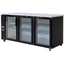 MoTak MBB-3D-90-G-X 90 3/8" Bar Refrigerator - 3 Swinging Glass Doors, Black, 115v thumbnail 5