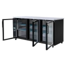 MoTak MBB-3D-90-G-X 90 3/8" Bar Refrigerator - 3 Swinging Glass Doors, Black, 115v thumbnail 6