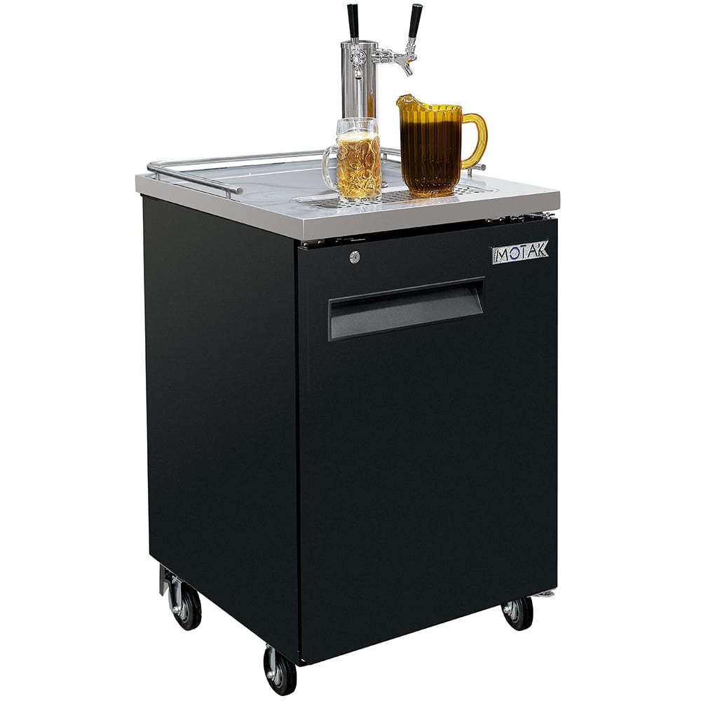 MoTak MBCBD-1-X 23 1/2" Kegerator Beer Dispenser w/ (1) Keg Capacity - (1) Column, Black, 115v
