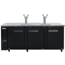 MoTak MBCBD-4-X 90 3/8" Kegerator Beer Dispenser w/ (3) Keg Capacity - (2) Column, Black, 115v thumbnail 3
