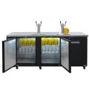 MoTak MBCBD-4-X 90 3/8" Kegerator Beer Dispenser w/ (3) Keg Capacity - (2) Column, Black, 115v thumbnail 4