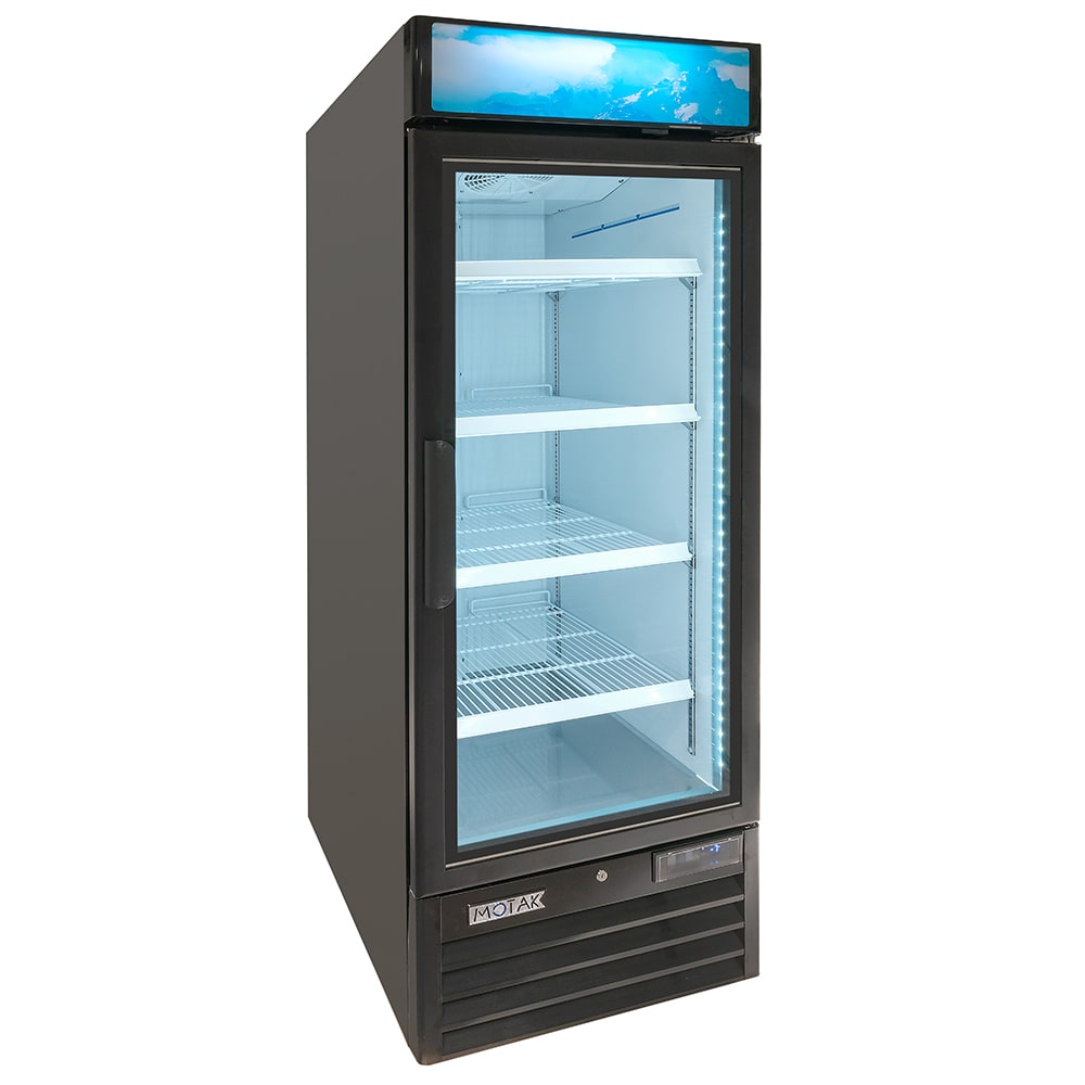 MoTak MGD-1DF-26-HC 28 3/10" One Section Display Freezer w/ Swing Doors - Bottom Mount Compressor, Black, 115v