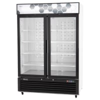 MoTak MGD-2DF-48-HC 54" Two Section Display Freezer w/ Swing Doors - Bottom Mount Compressor, Black, 115v thumbnail 23