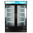 MoTak MGD-2DF-48-HC 54" Two Section Display Freezer w/ Swing Doors - Bottom Mount Compressor, Black, 115v thumbnail 3