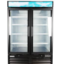 MoTak MGD-2DF-48-HC 54" Two Section Display Freezer w/ Swing Doors - Bottom Mount Compressor, Black, 115v thumbnail 4