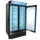 MoTak MGD-2DR-36-HC 39 1/2" Two Section Glass Door Merchandiser - (2) Left/Right Hinge Doors, Black, 115v thumbnail 2