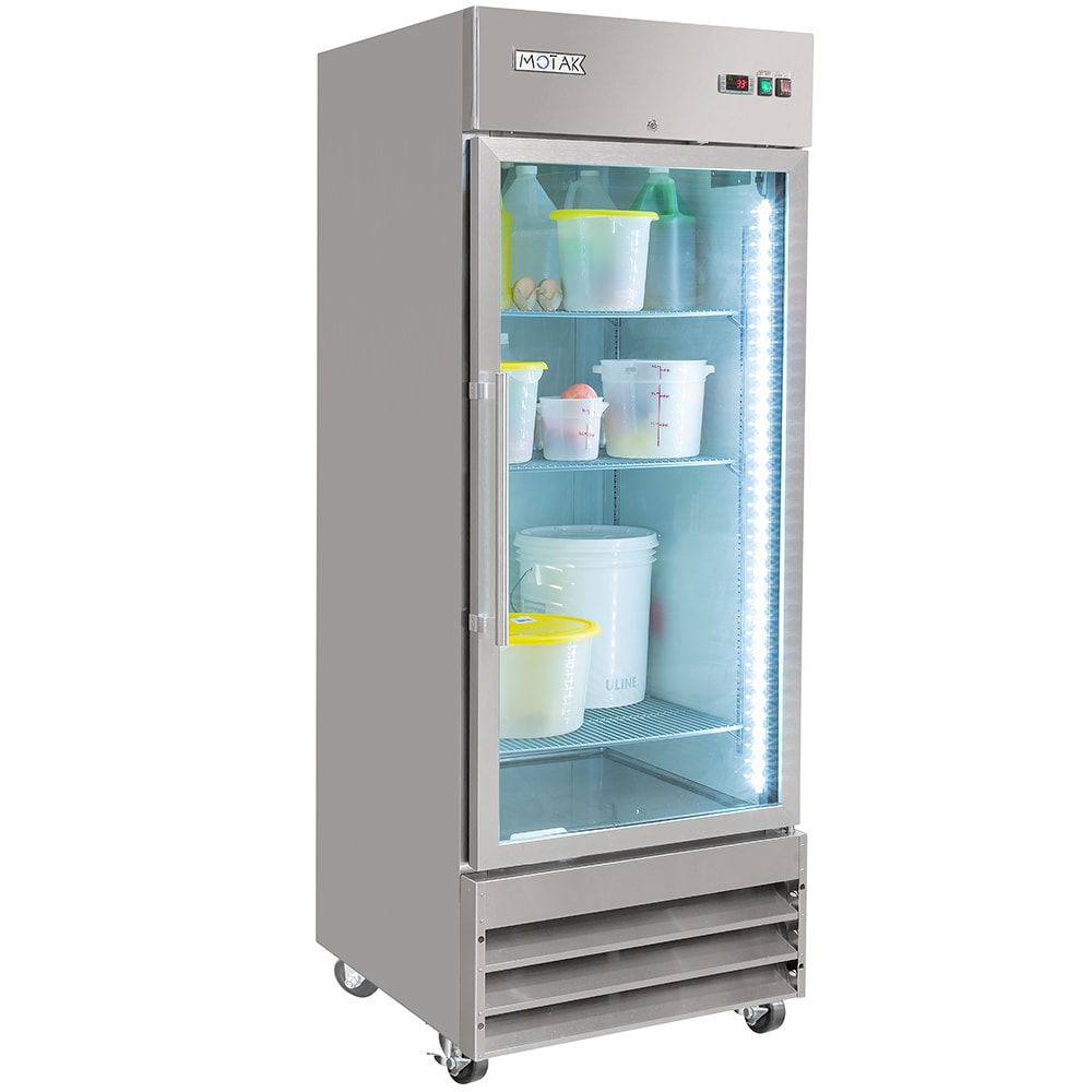 MoTak MSD-1DR-BAL-27-G-X 29" One Section Reach In Refrigerator - (1) Right Hinge Glass Door, 115v