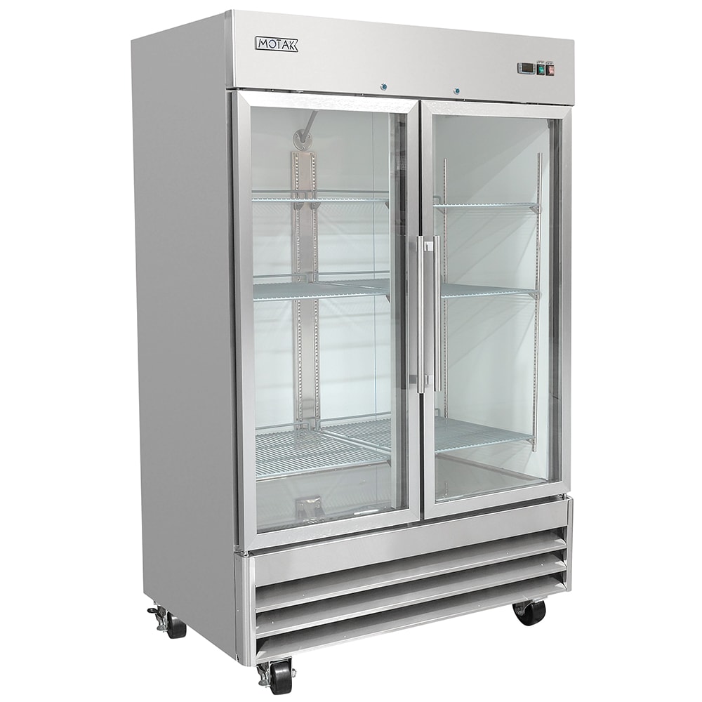 MoTak MSD-2DR-BAL-54-G-X 54" Two Section Reach In Refrigerator - (2) Left/Right Hinge Glass Doors, 115v