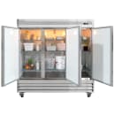 MoTak MSD-3DR-BAL-X 80 4/5" Three Section Reach In Refrigerator, (3) Left/Right Hinge Solid Doors, 115v thumbnail 2