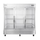 MoTak MSD-3DR-BAL-80-G-X 80 4/5" Three Section Reach In Refrigerator, (3) Left/Right Hinge Glass Doors, 115v thumbnail 2