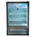 MoTak MCM7-X 24 3/8" Countertop Refrigerated Merchandiser - Swing Door, Black, 115v thumbnail 3