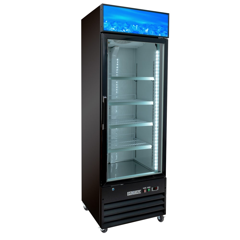 MoTak MGD-1DF-27-X 27 1/8" One Section Display Freezer w/ Swing Door - Bottom Mount Compressor, Black, 115v