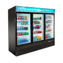 MoTak MGD-3DR-80-X 78 3/8" Three Section Glass Door Merchandiser - (2) Left/Right Hinge Doors, Black, 115v thumbnail 4