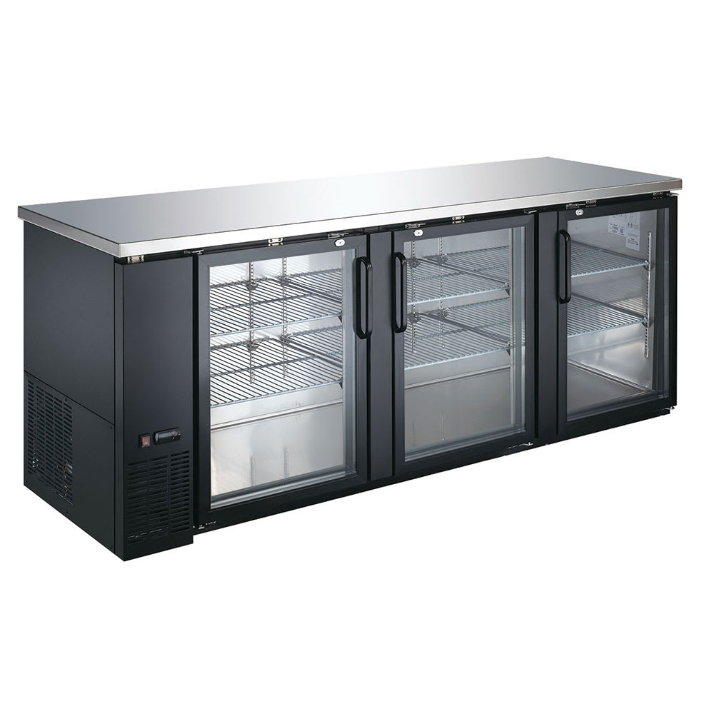 eQuipped 90" Bar Refrigerator - 3 Swinging Glass Doors, 115v (VUBB4)