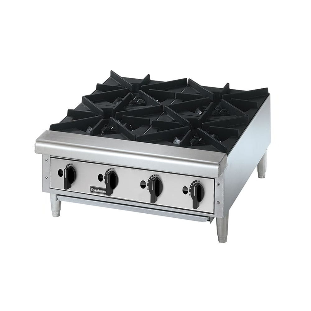 Toastmaster TMHP4 24" Gas Hotplate w/ (4) Burners & Manual Controls, Convertible