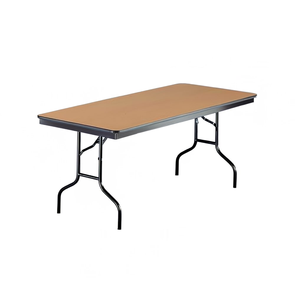 Midwest Folding Products 96" EF Series Rectangular Folding Table w/ Walnut Laminate Top, 30"H (830EF)