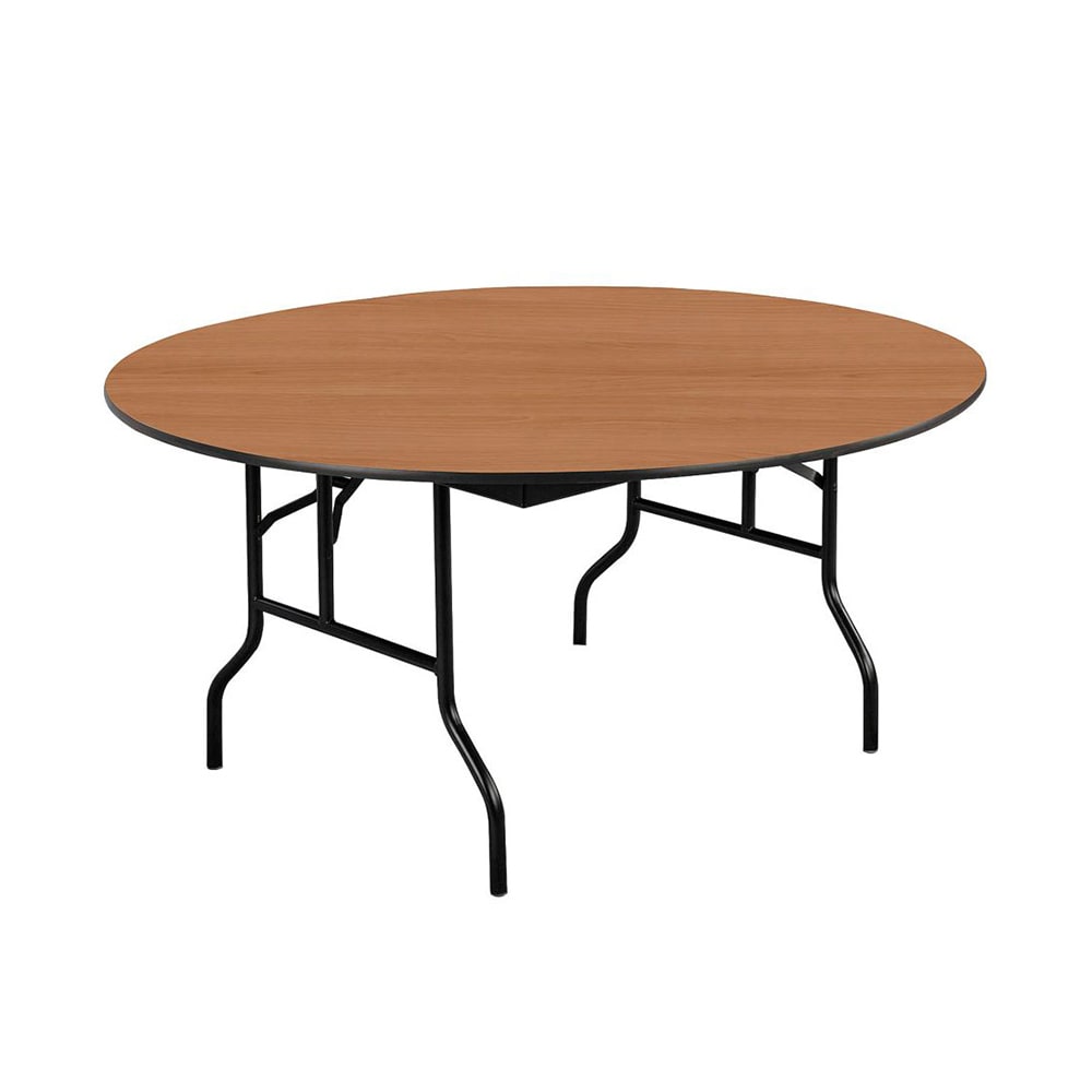 Midwest Folding Products 60" EF Series Round Folding Table w/ Walnut Laminate Top, 30"H (R60EF)